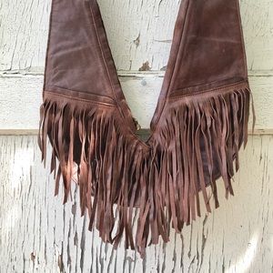 Classic Leather Full Fringe Crossbody SASH BAG